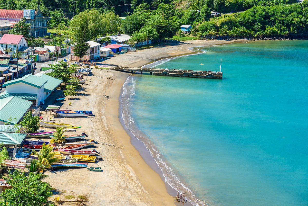 Turquoise cove at Anse La Raye, St. Lucia